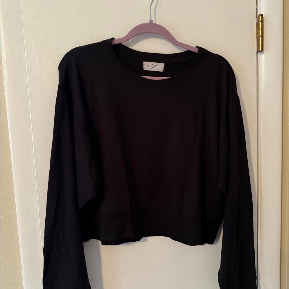 CJLA Black Cropped Crewneck